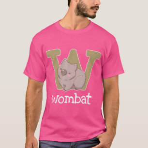 Camiseta Wombat Alphabet Austrália Animal Lover