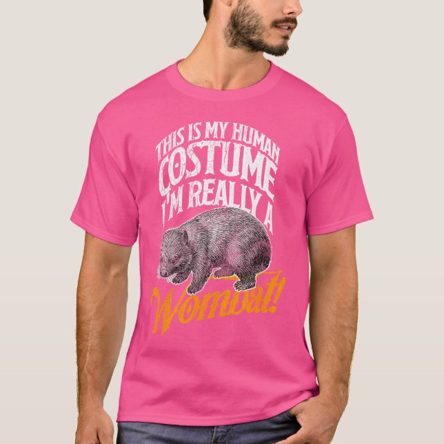 Camiseta Wombat Human Funny Wildlife Ideia (Frente)