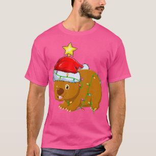 Camiseta Wombat Lighting Xmas Tree Mating Wombat Christma