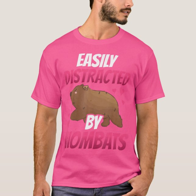 Camiseta Wombat Marsupial Distraído Facilmente (Frente)