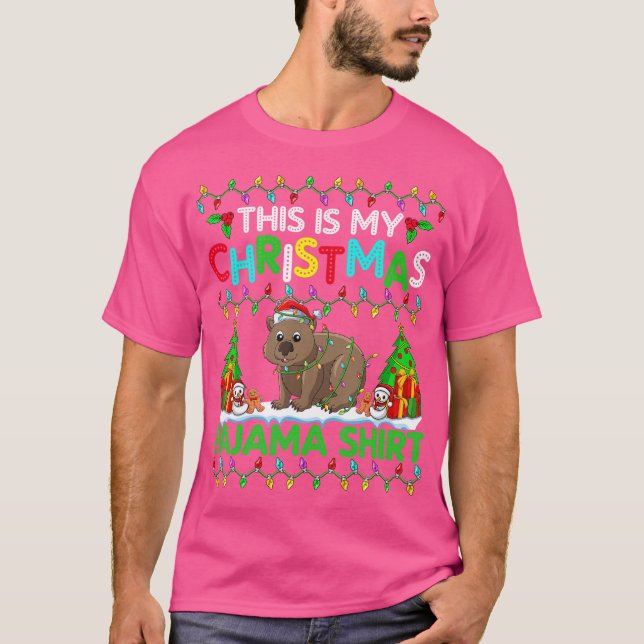 Camiseta Wombat Natal Xmas Funny Wombat Lover (Frente)