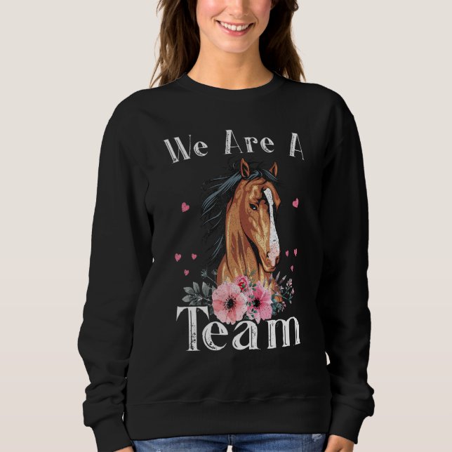 Camiseta Women and Girls Riders Love Horses floral (Frente)