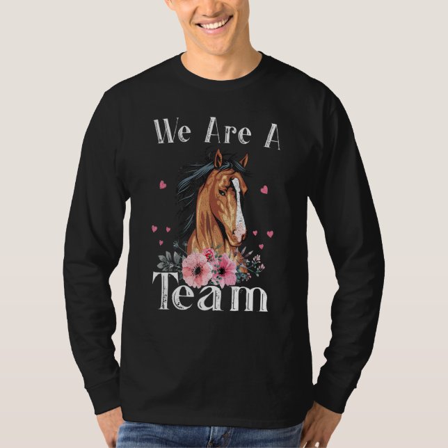 Camiseta Women and Girls Riders Love Horses floral (Frente)