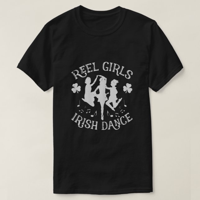 Camiseta Women Dia de São Patrício Reel Girl Irish Dance Gr (Frente do Design)