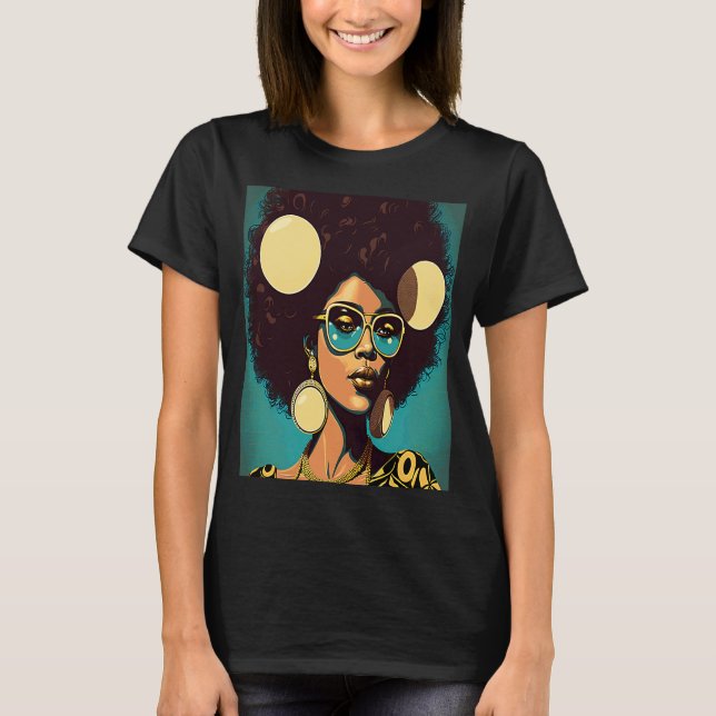 Camiseta Women Empowerment Retro Afro African American Mom  (Frente)