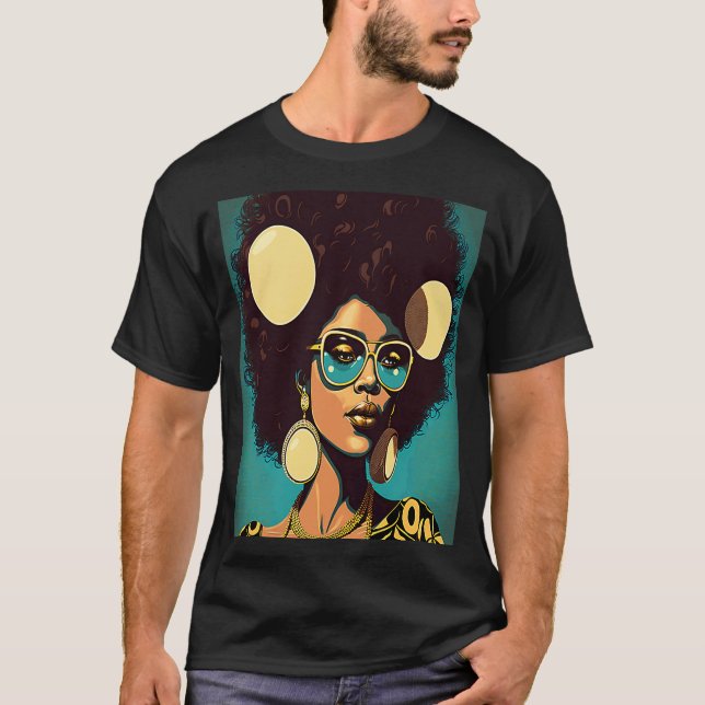 Camiseta Women Empowerment Retro Afro African American Mom  (Frente)