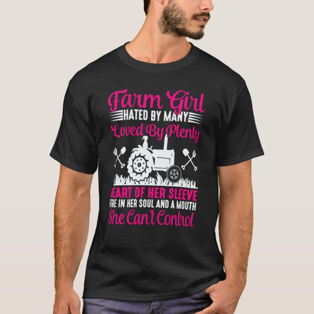 Camiseta Women Farm Life Farmer Girl Retro Tractor Family R (Frente)