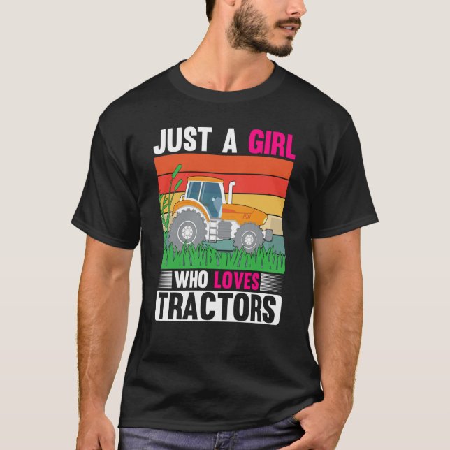 Camiseta Women Farm Life Girl Loves Tractor Family Farmer R (Frente)