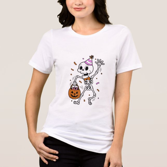 Camiseta Women Ghost Halloween Design Tee Shirts (Frente)
