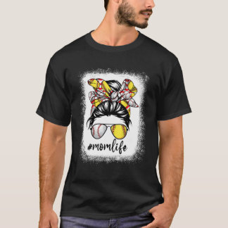Camiseta Women Life Baseball Softball Messy Bun Mother s Da