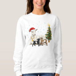 Camiseta Women’s Christmas Goat Sweatshirt Peaceful Farm 