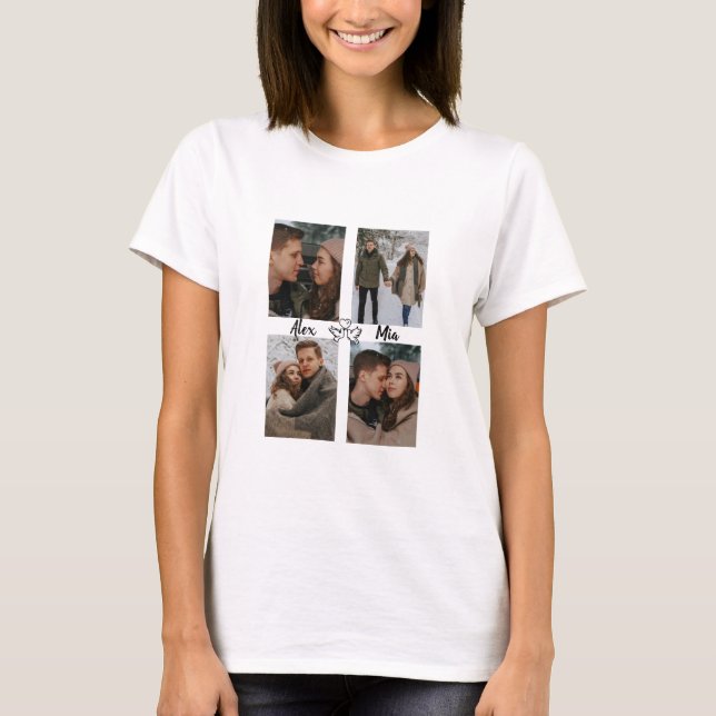 Camiseta Women’s Forever Us Valentine Shirt Custom Photos (Frente)