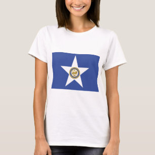 Camiseta Women T Shirt with Flag of Houston, EUA