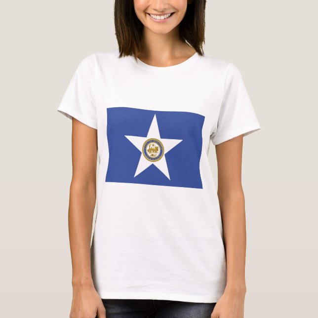 Camiseta Women T Shirt with Flag of Houston, EUA (Frente)