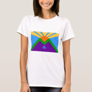 Camiseta Women T Shirt with Flag of Manitou Primaveras, EUA