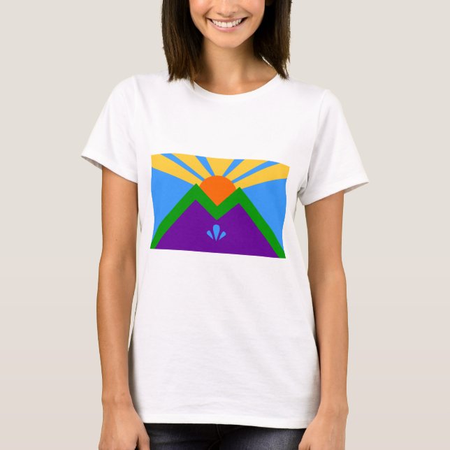 Camiseta Women T Shirt with Flag of Manitou Primaveras, EUA (Frente)