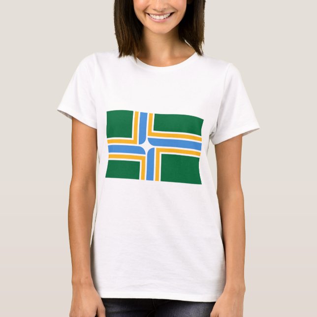 Camiseta Women T Shirt with Flag of Portland, Oregon (Frente)