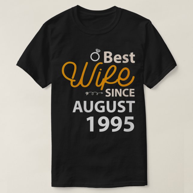 Camiseta Womens 25th Wedding Anniversary Gift Best Wife Sin (Frente do Design)