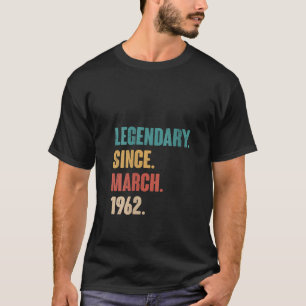 Camiseta Womens 61 Years Old Vintage 1962 Birthday March 61