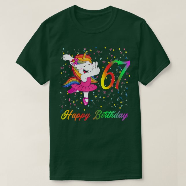 Camiseta Womens 67 Years Old Birthday, Happy Birthday, Ball (Frente do Design)