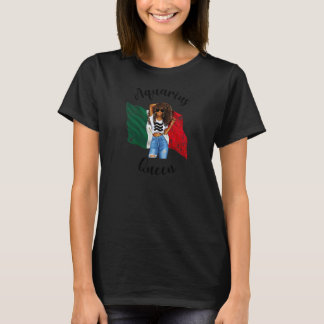 Camiseta Womens Afro Mexican Aquarius Queen African Mexico