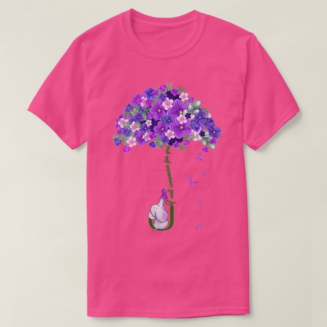 Camiseta Womens Alzheimer Awareness Cute Elephant I Will Re (Frente do Design)