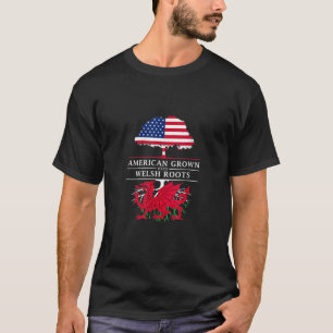 Camiseta Womens American Groed with Welsh Roots Wales UK