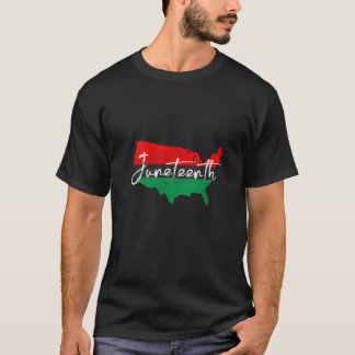 Camiseta Womens American map with pan african flag for June