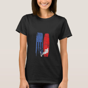 Camiseta Womens American Water Skiboard Wakeboard Skier