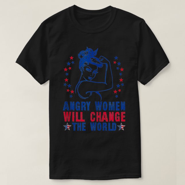 Camiseta Womens Angry Women Will Change The World  (Frente do Design)