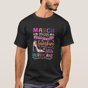 Camiseta Womens April 1998 24 Years Of Being Awesome Floral