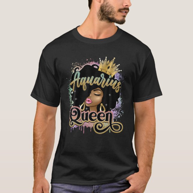 Camiseta Womens Aquarius Girls Black Queen Janeiro (Frente)