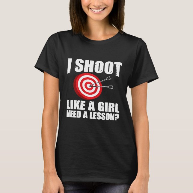 Camiseta Womens Archery Shoer Como Uma Grafia De Menina (Frente)