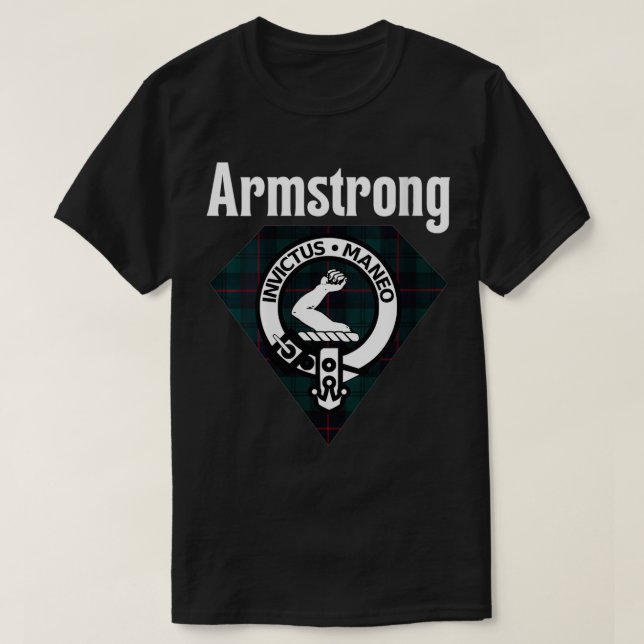 Camiseta Womens Armstrong Clan Scottish Name Casaco De Arms (Frente do Design)