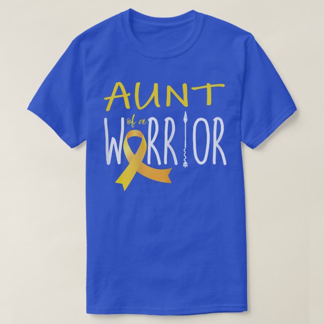 Camiseta Womens Aunt of a Warrior Childhood Cancer Awarenes (Frente do Design)