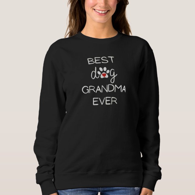 Camiseta Womens Awesome Best Dog Grandma Ever Heart Pawprin (Frente)