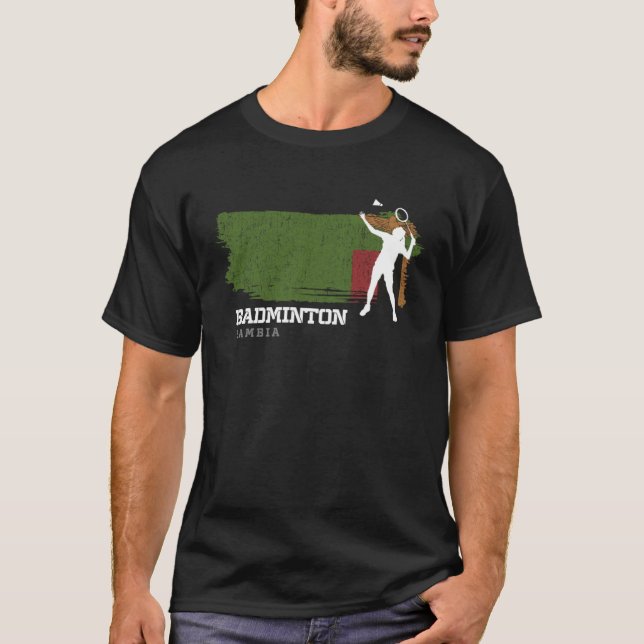 Camiseta Womens Badminton Zambia Net Games Jogador Badminto (Frente)