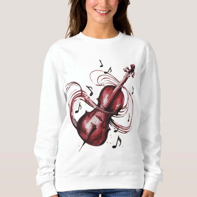Camiseta Women's basic abstract violin sweatshirt (Frente)