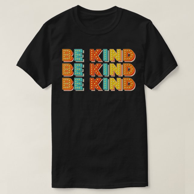 Camiseta Womens Be Kind Letter Print in Lights VNeck  (Frente do Design)