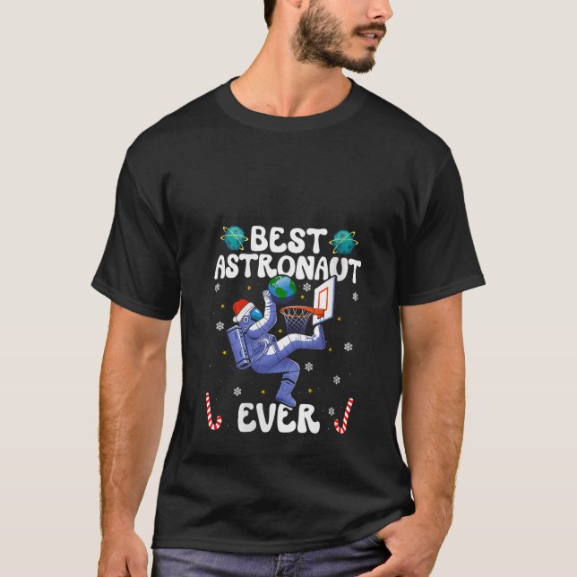 Camiseta Womens Best Astronaut Ever Christmas Basketball Ho (Frente)