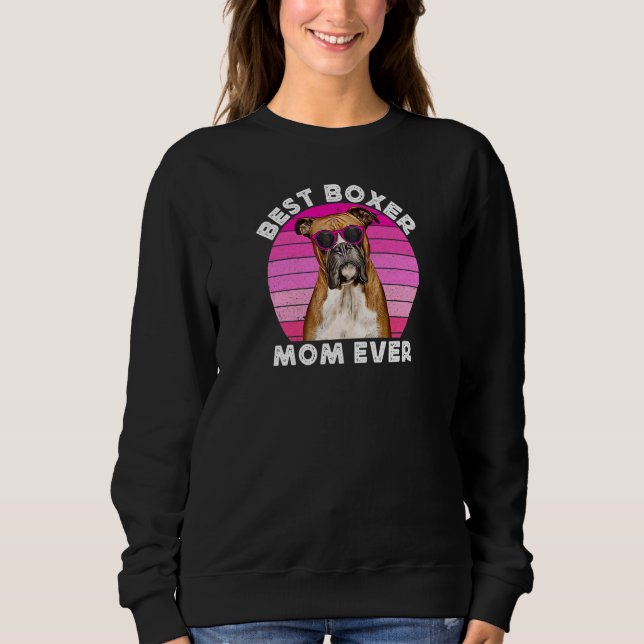 Camiseta Womens Best Boxer Mom For Women Retro Boxer Dog  O (Frente)