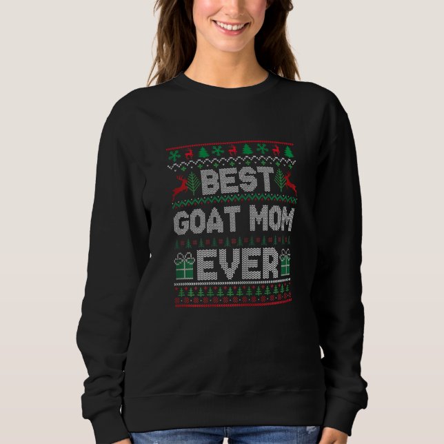 Camiseta Womens Best Goat Mom Ever Christmas Pajamas Matchi (Frente)
