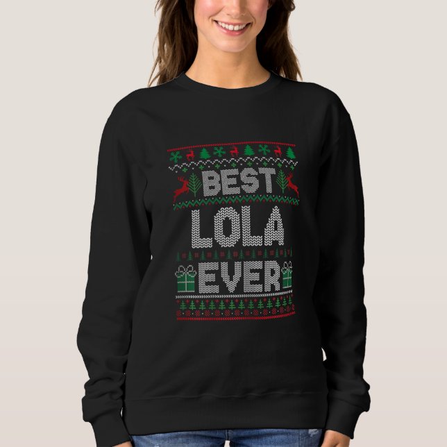 Camiseta Womens Best Lola Ever Christmas Pajamas Matching U (Frente)