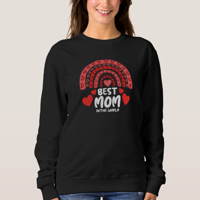 Camiseta Womens Best Mom In the World Valentines Day Cute B (Frente)