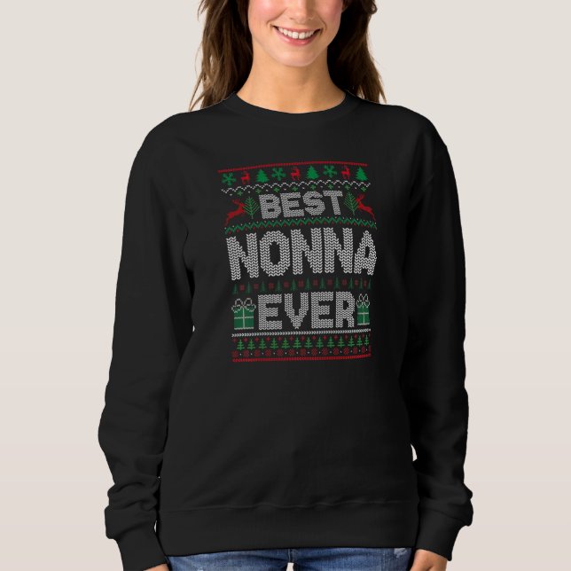 Camiseta Womens Best Nonna Ever Christmas Pajamas Matching  (Frente)