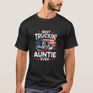 Camiseta Womens Best Truckin' Auntie Ever  Americian Trucke