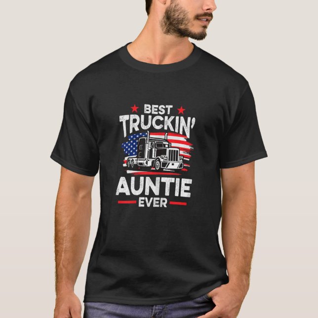 Camiseta Womens Best Truckin' Auntie Ever  Americian Trucke (Frente)