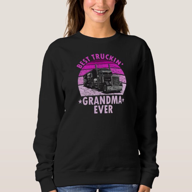 Camiseta Womens Best Truckin Grandma Ever  Truck Driver Tru (Frente)