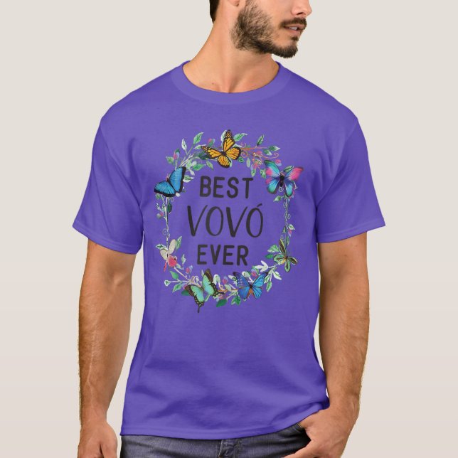 Camiseta Womens Best VoVo Ever Butterfly Floral Personalize (Frente)