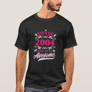 Camiseta Womens Birthday Vintage Roupa março 2004 Nascer t